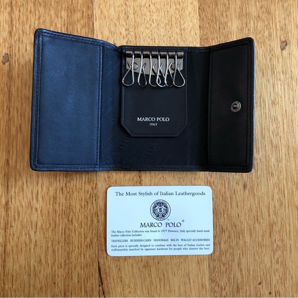 Marco Polo black Italian leather 6 key holder - Picture 6 of 7